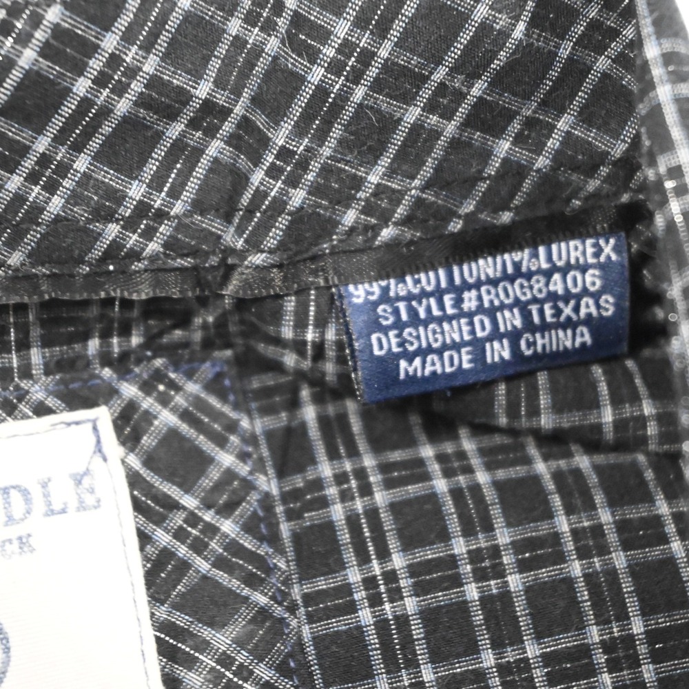 Panhandle Rough Stock Cowboy Dress Shirt Plaid Lurex Long Sleeve Mens Size Large - Picture 9 of 11